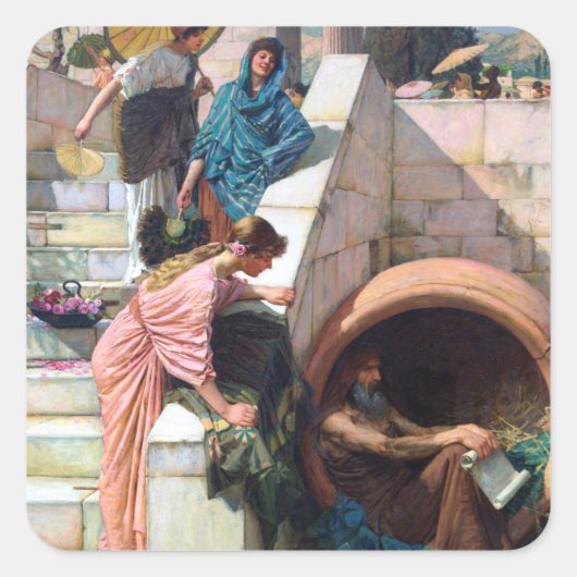 Diogenes 1882, ingediend door John William Waterho Vierkante Sticker (Voorkant)