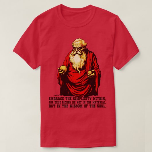 Diogenes Filosofen Wijsheid over eenvoud T-shirt (Design voorkant)