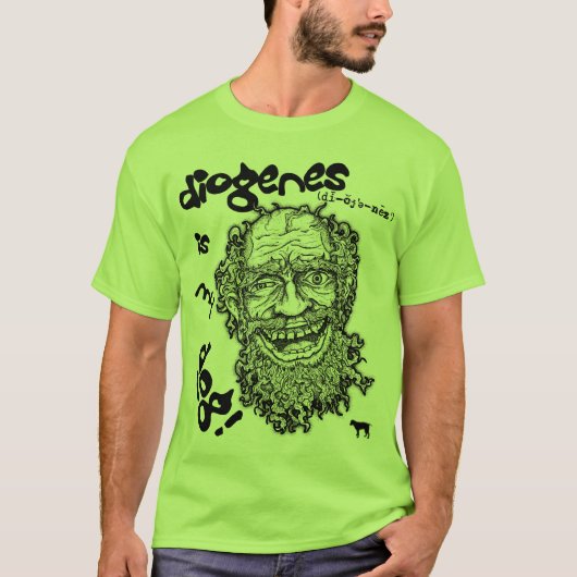 Diogenes is mijn hond! t-shirt (Voorkant)