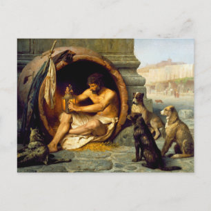 Diogenes van Jean-Leon Gerome Briefkaart