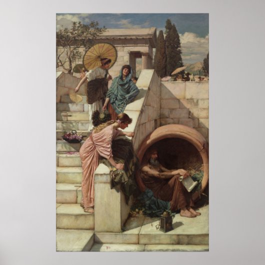 Diogenes van John William Waterhouse Poster (Voorkant)