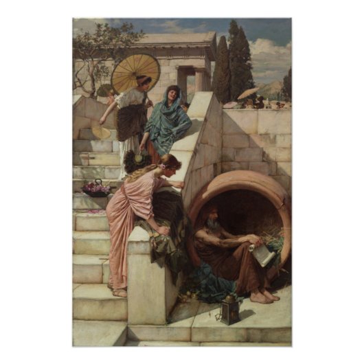 Diogenes van John William Waterhouse Poster (Voorkant)