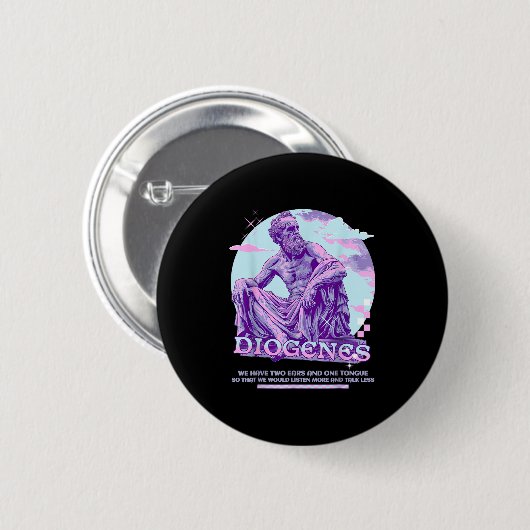 Diogenes Y2k Pastel Esthetische Stoïcijnse Quote G Ronde Button 5,7 Cm (Voorkant /achterkant)
