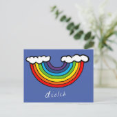 Diolch-kaart (bedankt in het Welsh) - Regenboogont Briefkaart (Staand voorkant)