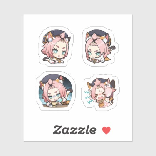 Diona Genshin Impact 4 stuks stickerblad Extra Pa Sticker (Vel)