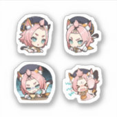 Diona Genshin Impact 4 stuks stickerblad Extra Pa Sticker (Voorkant)