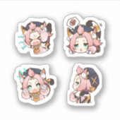 Diona Genshin Impact 4 stuks stickerblad Sticker (Voorkant)