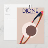 Dione - Maan van Saturnus Ruimtekunst Briefkaart (Voorkant / Achterkant)