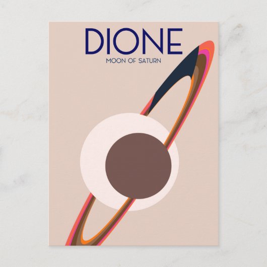 Dione - Maan van Saturnus Ruimtekunst Briefkaart (Voorkant)
