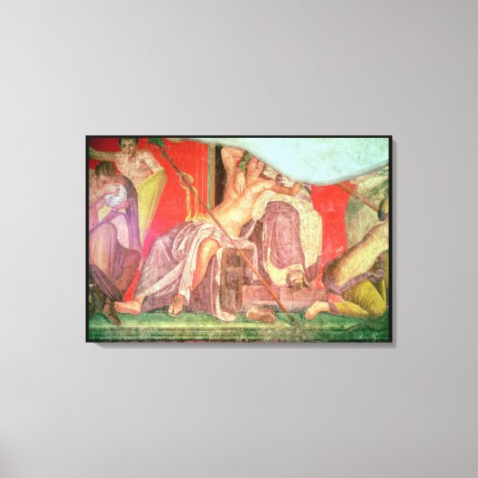 Dionysian Entourage met Dionysus Canvas Afdruk (Voorkant)