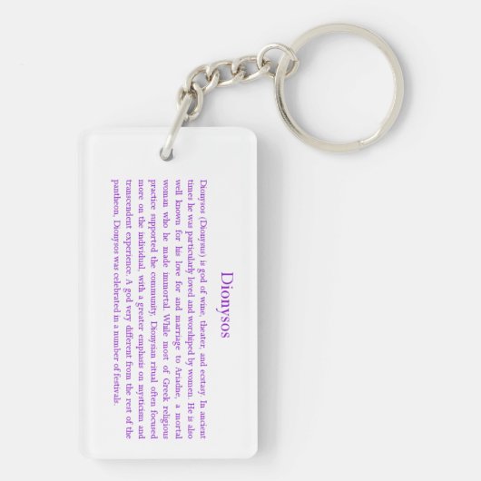 Dionysos (Dionysus) Sleutelhanger (achterkant)