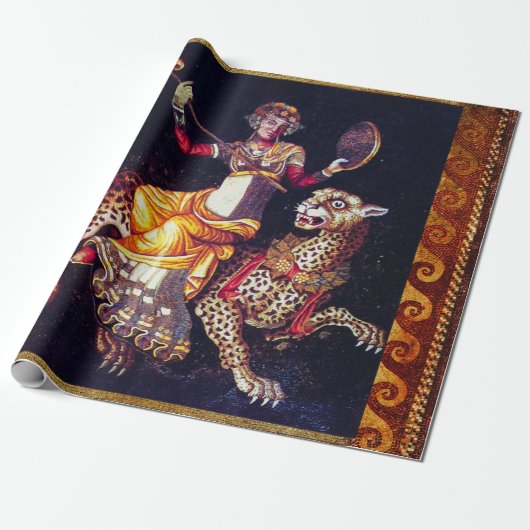 DIONYSOS MET EEN GROOTSCHALIGE LEOPARD Griekse moz Cadeaupapier (Uitgerold)
