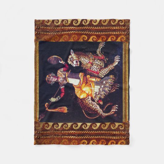 DIONYSOS MET EEN GROOTSCHALIGE LEOPARD Griekse moz Fleece Deken (Voorkant)