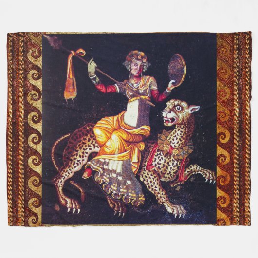 DIONYSOS MET EEN GROOTSCHALIGE LEOPARD Griekse moz Fleece Deken (Voorkant (Horizontaal))