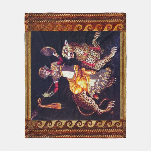 DIONYSOS MET EEN GROOTSCHALIGE LEOPARD Griekse moz Fleece Deken (Voorkant)