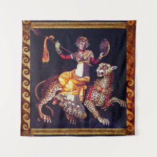 DIONYSOS MET EEN GROOTSCHALIGE LEOPARD Griekse moz Wandkleed