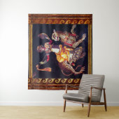 DIONYSOS MET EEN GROOTSCHALIGE LEOPARD Griekse moz Wandkleed (In situ)