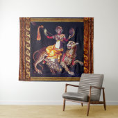 DIONYSOS MET EEN GROOTSCHALIGE LEOPARD Griekse moz Wandkleed (In Situ (horizontaal))