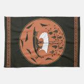 Dionysus Cup: Griekse God op schip met wijnstokken Theedoek (Horizontaal)