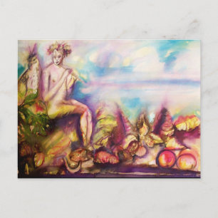 DIONYSUS, Fluit spelen met zeeschelpen en fruit Briefkaart