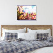 DIONYSUS, Fluit spelen met zeeschelpen en vruchten Canvas Afdruk (Insitu (Slaapkamer))
