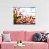 DIONYSUS, Fluit spelen met zeeschelpen en vruchten Canvas Afdruk (Insitu (Woonkamer))