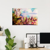 DIONYSUS ,Fluit spelend met zeeschelpen en vruchte Poster (Thuiskantoor)