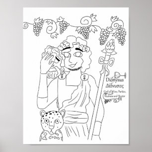 Dionysus kleurplaat afdrukken poster
