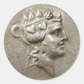 Dionysus tetradrachme-Sticker Ronde Sticker (Voorkant)