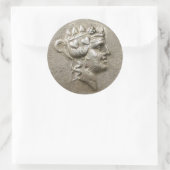 Dionysus tetradrachme-Sticker Ronde Sticker (Tas)