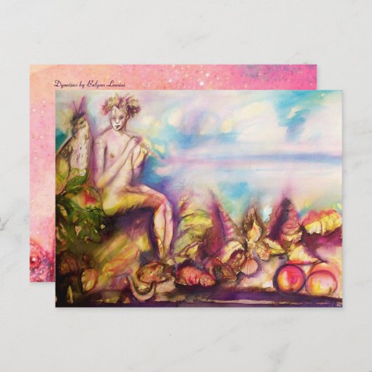 DIONYSUS, Vloeistof met zeeschalen en -vruchten Briefkaart (Voorkant / Achterkant)