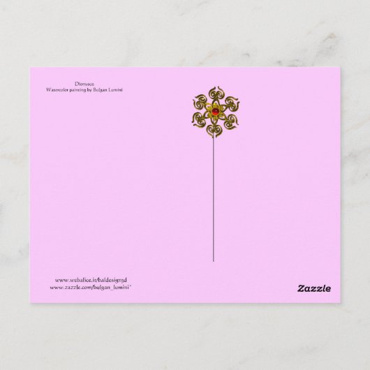 DIONYSUS, Vloeistof met zeeschalen en -vruchten Briefkaart (Achterkant)