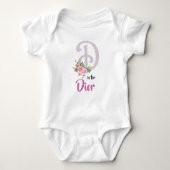 Dior Naam Baby Outfit Letter D Romper Meisje Bloem (Voorkant)
