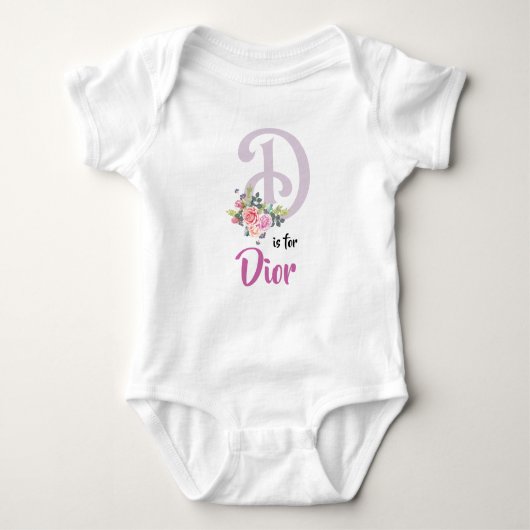 Dior Naam Baby Outfit Letter D Romper Meisje Bloem (Voorkant)