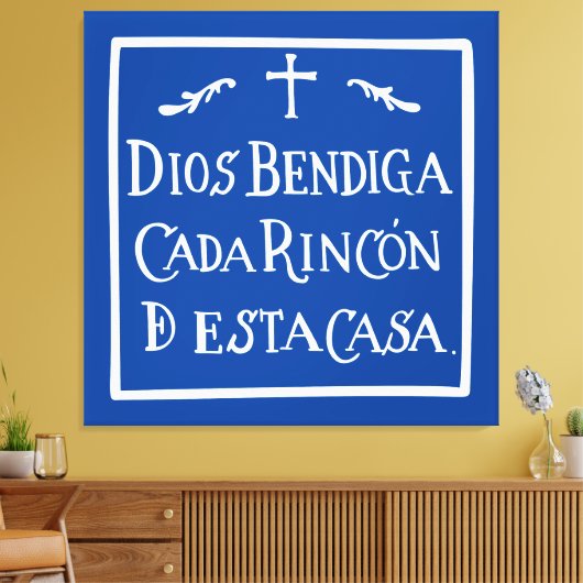Dios bendiga cada rincon canvas afdruk (Insitu (Woonkamer))