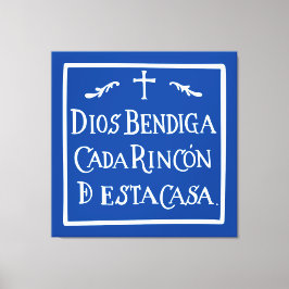 Dios bendiga cada rincon canvas afdruk