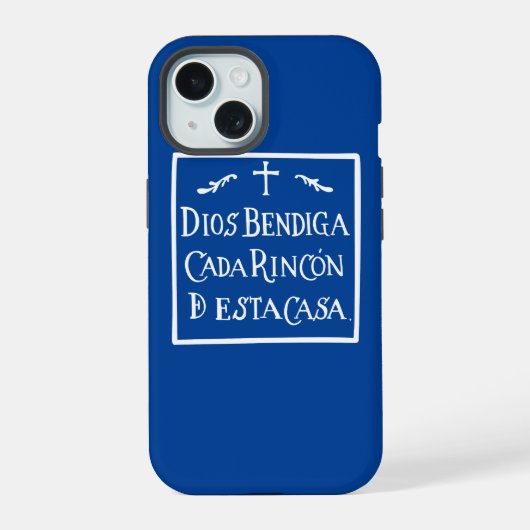 Dios bendiga cada rincon iPhone 15 case (Achterkant)