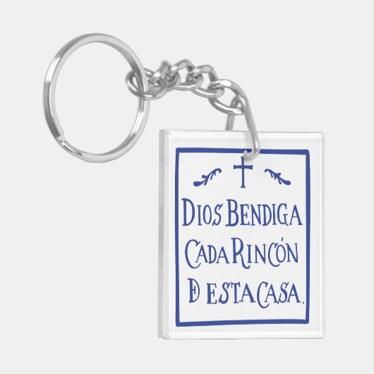 Dios bendiga cada rincon sleutelhanger (Voorkant Links)