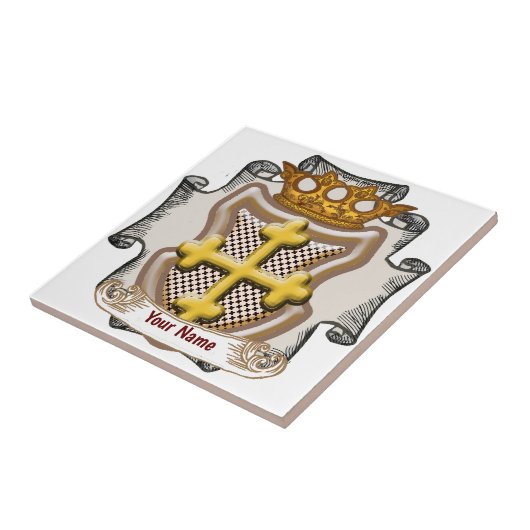 Dios Cross Achternaam aangepaste tegel Tegeltje (Zijkant)