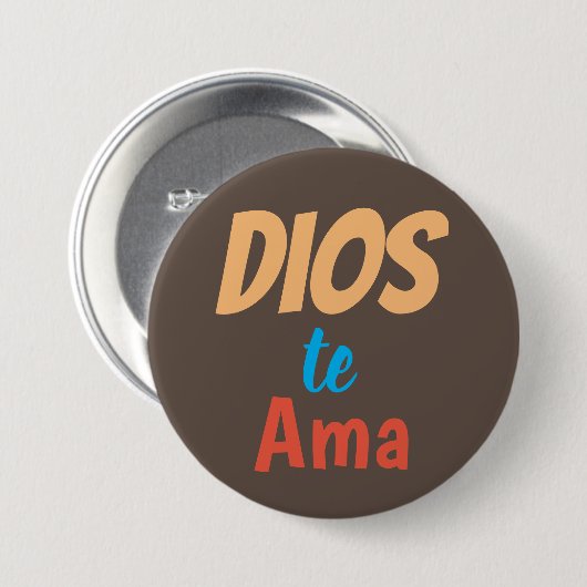 Dios de ama-toets ronde button 7,6 cm (Voorkant /achterkant)