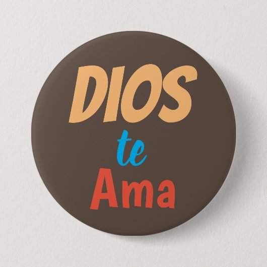 Dios de ama-toets ronde button 7,6 cm (Voorkant)