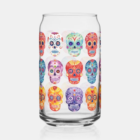 Dios de La Muertas Blikvorm Glas (Achterkant)