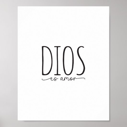 Dios es amor, Bijbelvers in het Spaans Poster (Voorkant)