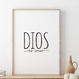 Dios es amor, Bijbelvers in het Spaans Poster