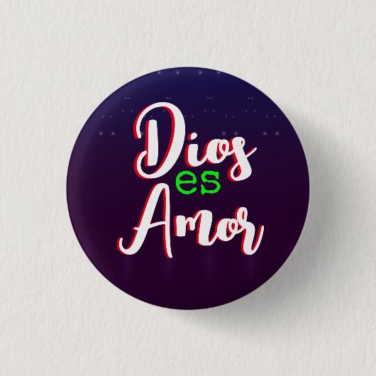 Dios es Amor Ronde Button 3,2 Cm (Voorkant)