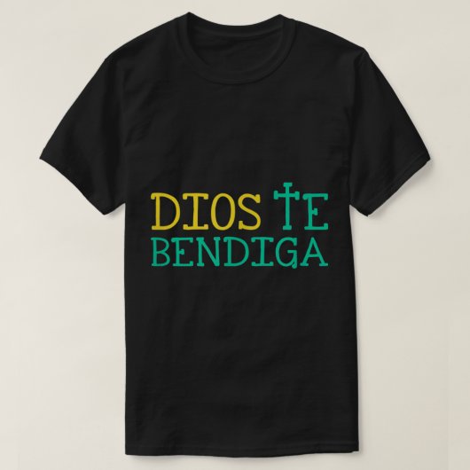 Dios Te Bendiga God zegene je Christelijk Spaans S T-shirt (Design voorkant)