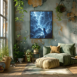 Diosa del Rayo: El Abrazo Místico de la Tormenta Perfect Poster