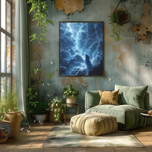 Diosa del Rayo: El Abrazo Místico de la Tormenta Perfect Poster