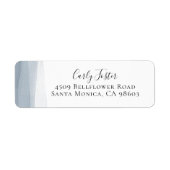 Dip Dye Blue Waterverf Return Address Etiket (Voorkant)