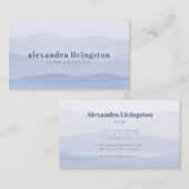 Dip Dye Waterverf Navy Blue Ombre Waterverf Visitekaartje (Voorkant / Achterkant)